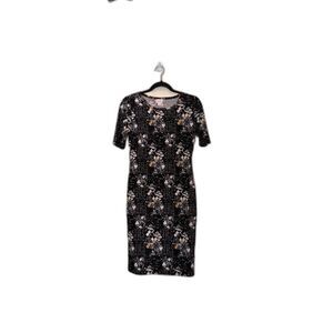 LuLaRoe Julia Black and White Geometric Print Midi Dress Size XS